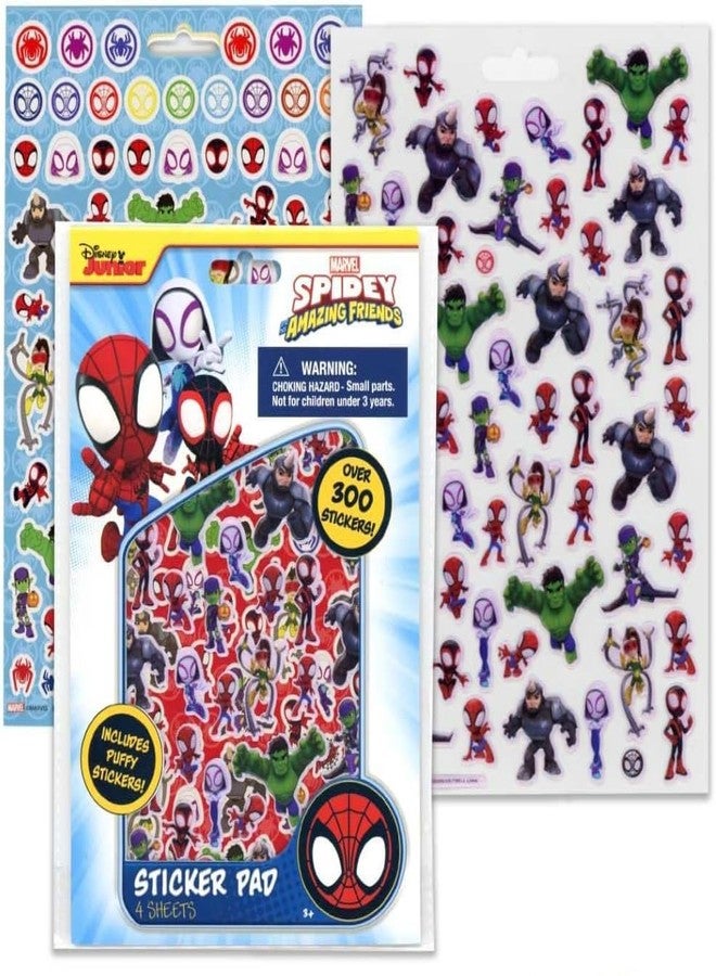 Marvel Spidey and His Amazing Friends Sticker Pad - 4 Sheets, Includes Puffy Stickers